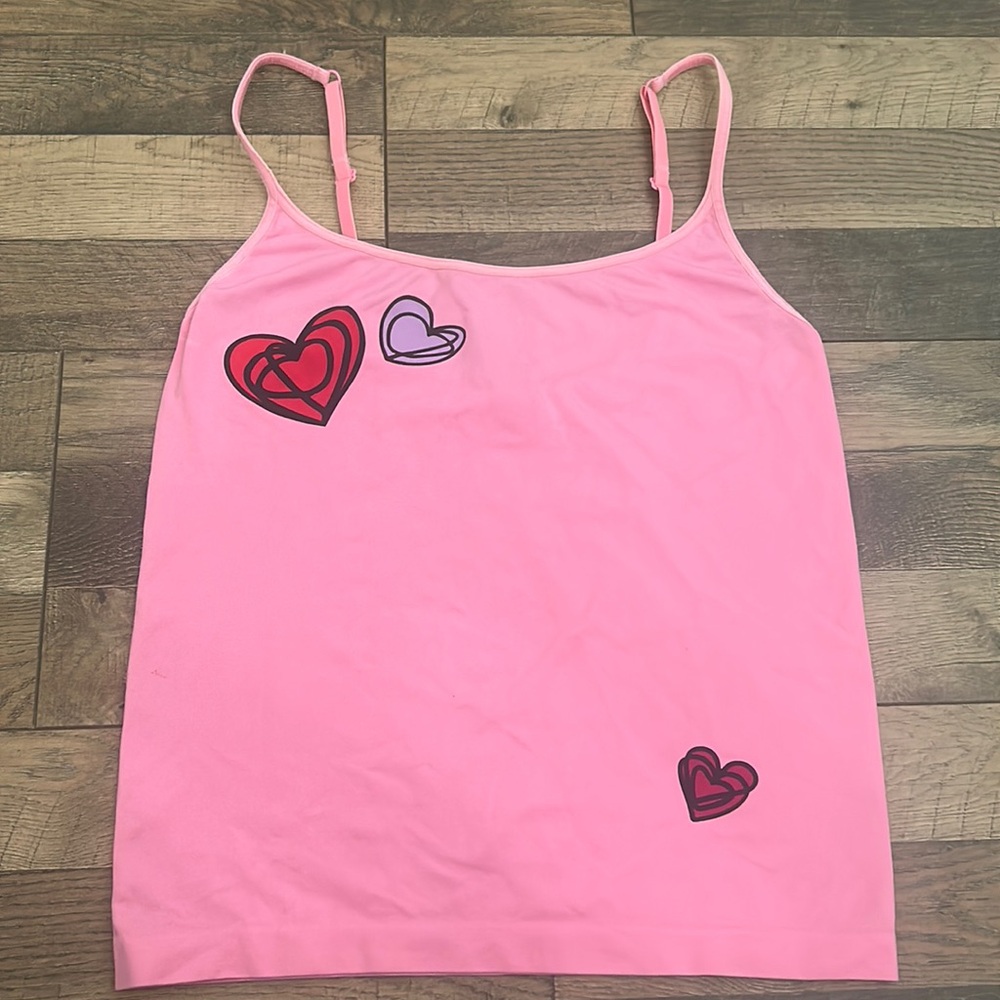 BODY by Victoria Y2K 90s 00s Pink Heart Tank Top Size Medium - Picture 2 of 5